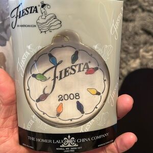 2008 Fiestaware Christmas ornament with string of lights